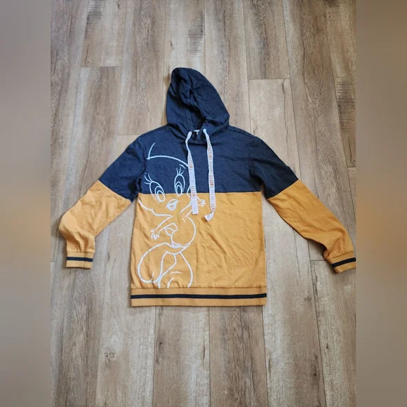 Jerry Leigh Tops Looney Tunes Brand Hoodie Tweety Bird